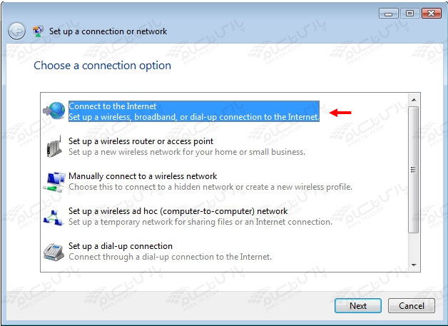 نحوه ساخت BroadBand Connection در ویندوز Vista